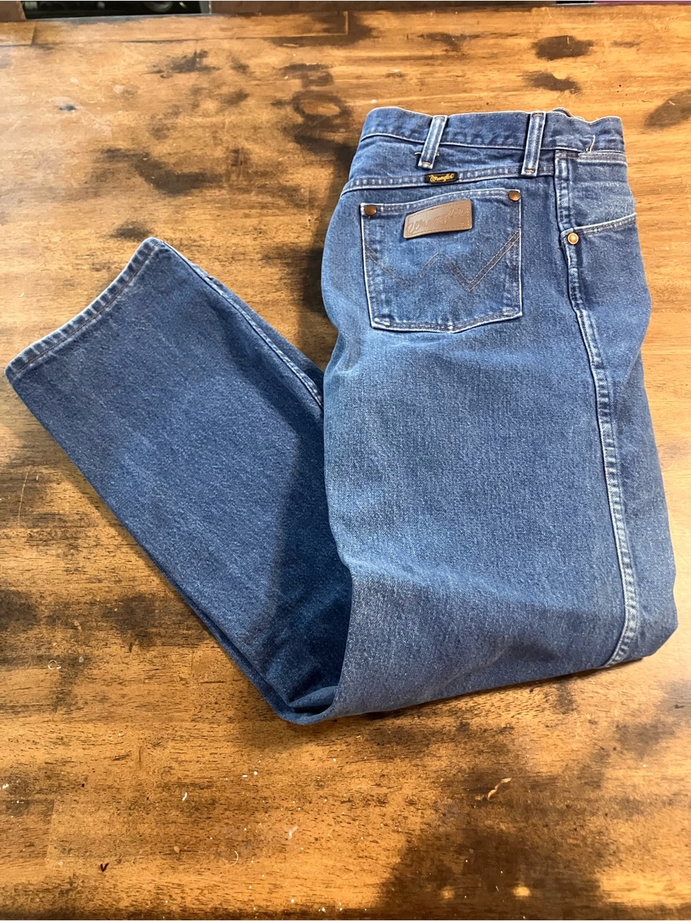 Wrangler Straight Leg Blue Denim Jeans
